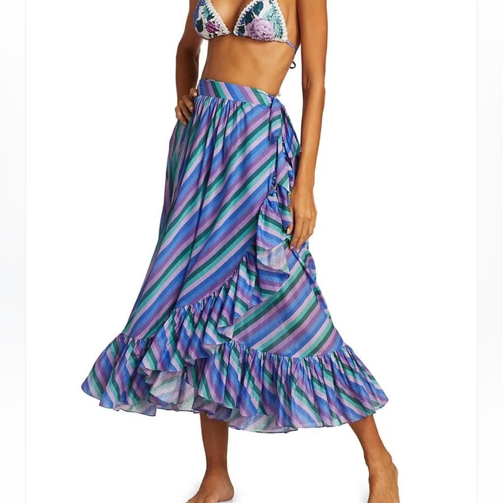ZIMMERMANN Poppy Striped Wrap Skirt